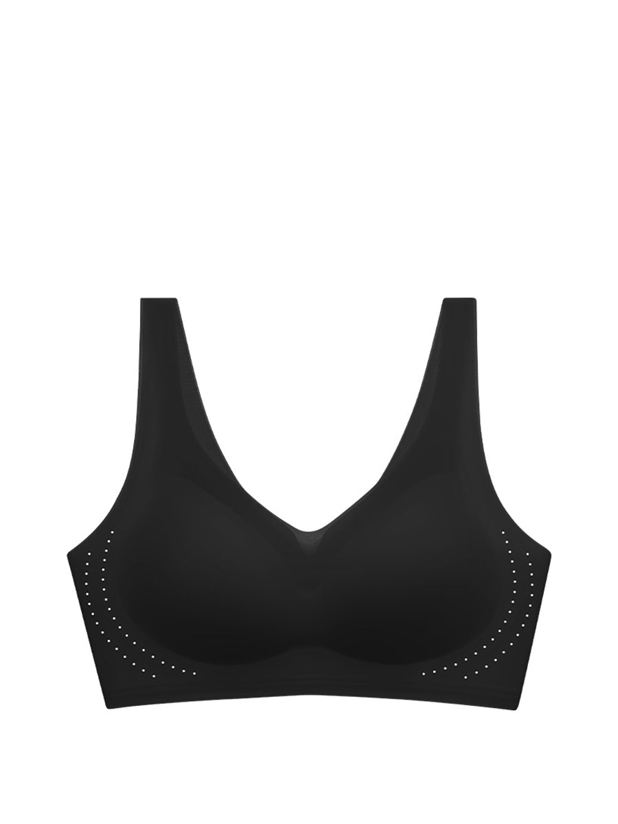 Women Summer Casual Pure Color Satin Seamless Bra