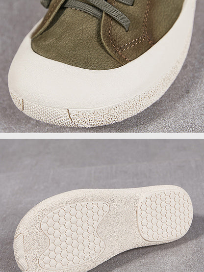 Women Casual Summer Genuine Leather Flat Shoes