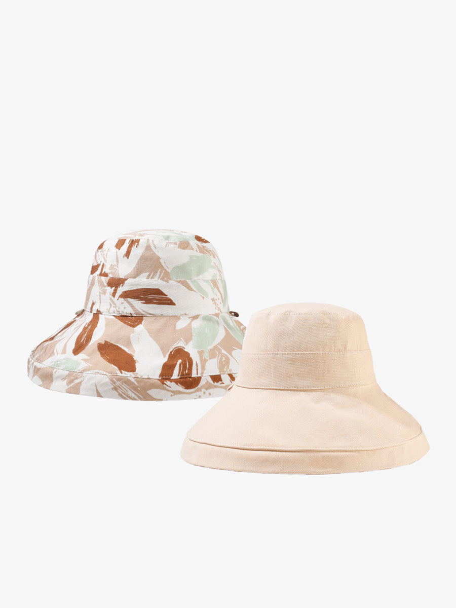 Women Summer Flower Dual-side Wearing Sunproof Hat