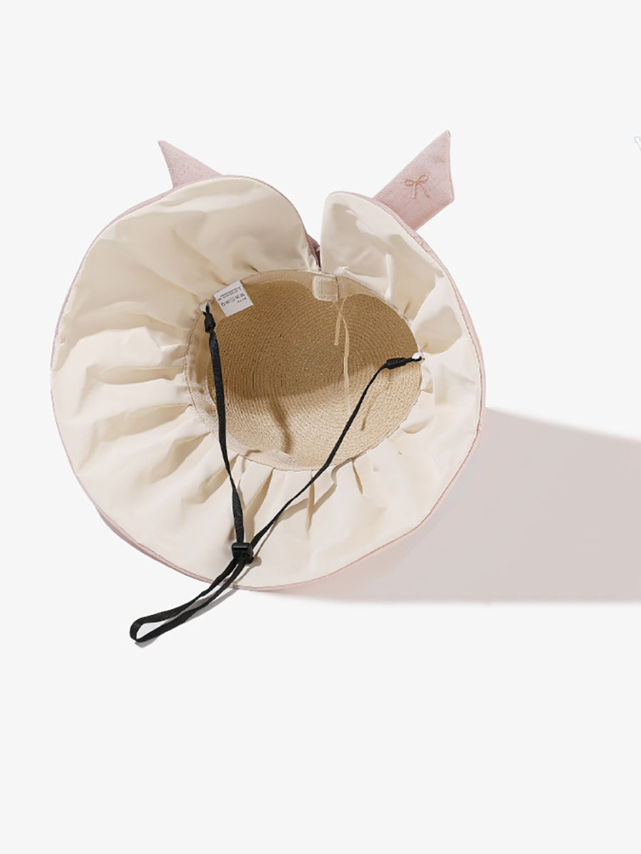 Women Summer Sunproof Straw Spliced Hat