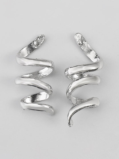 Solid Color Spirality Earrings Accessories
