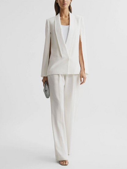 Cape Loose Solid Color Split-Joint V-Neck Blazer