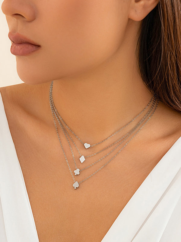 Chains Geometric Layered Necklaces Accessories