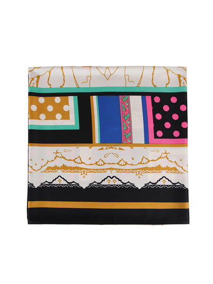 Color-Block Contrast Color Polka-Dot Printed Shawl&Scarf