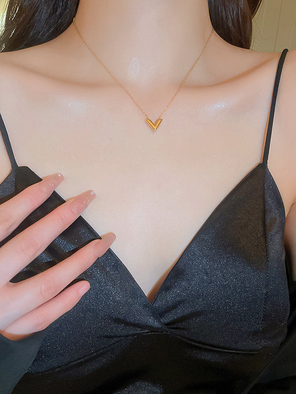 Geometric Solid Color Necklaces Accessories