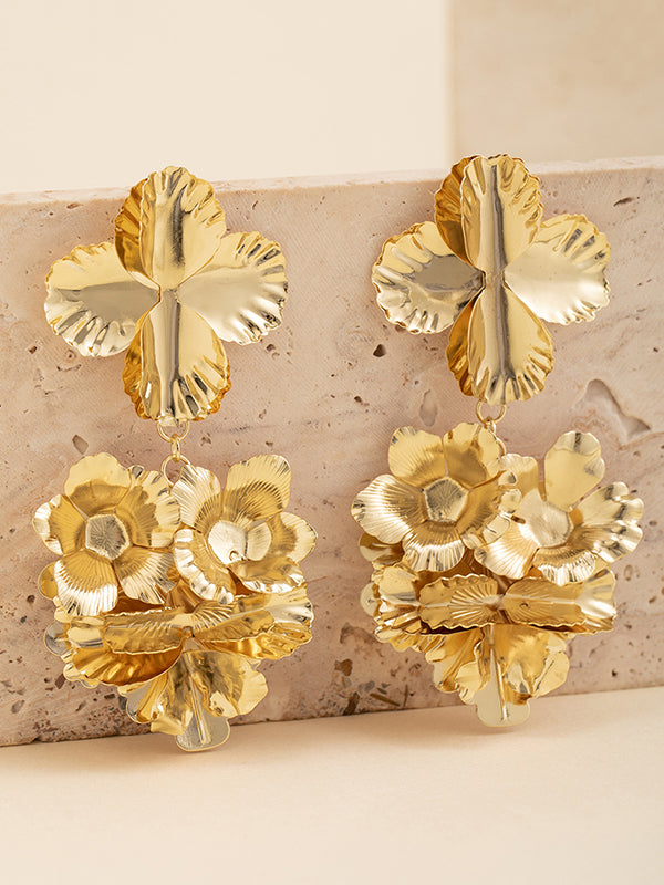 Flower Shape Drop Earrings