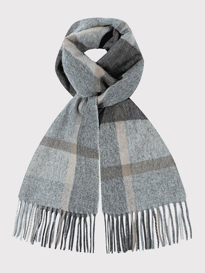 Contrast Color Keep Warm Tasseled Shawl&Scarf