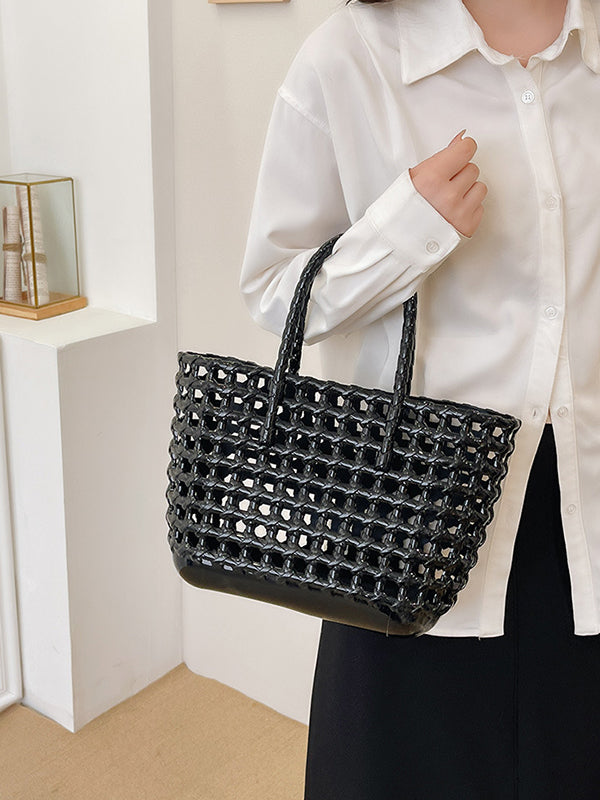 Hollow Solid Color Handbags