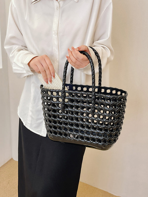 Hollow Solid Color Handbags