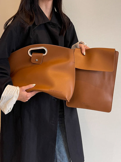 Two-Piece Set Hollow Solid Color Bags Accessories Handbags