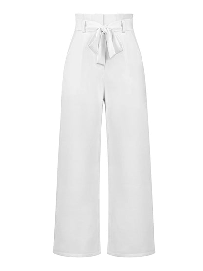 Simple Loose Wide Leg Solid Color Casual Pants Bottoms