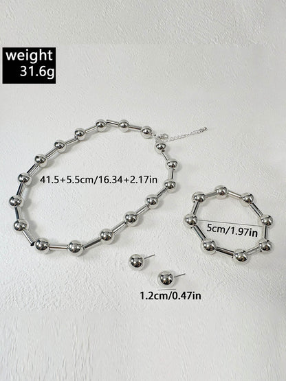 Geometric Solid Color Bracelet Accessories Earrings Accessories Necklaces Accessories