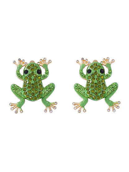 Animal Shape Rhinestone Shiny Earrings Accessories