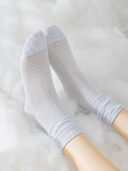 6 Pairs Women Summer Casual Pure Color Socks