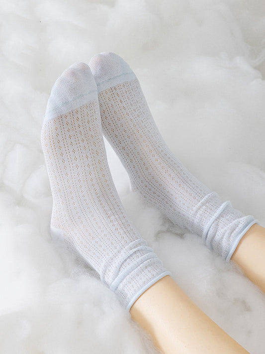 6 Pairs Women Summer Casual Pure Color Socks