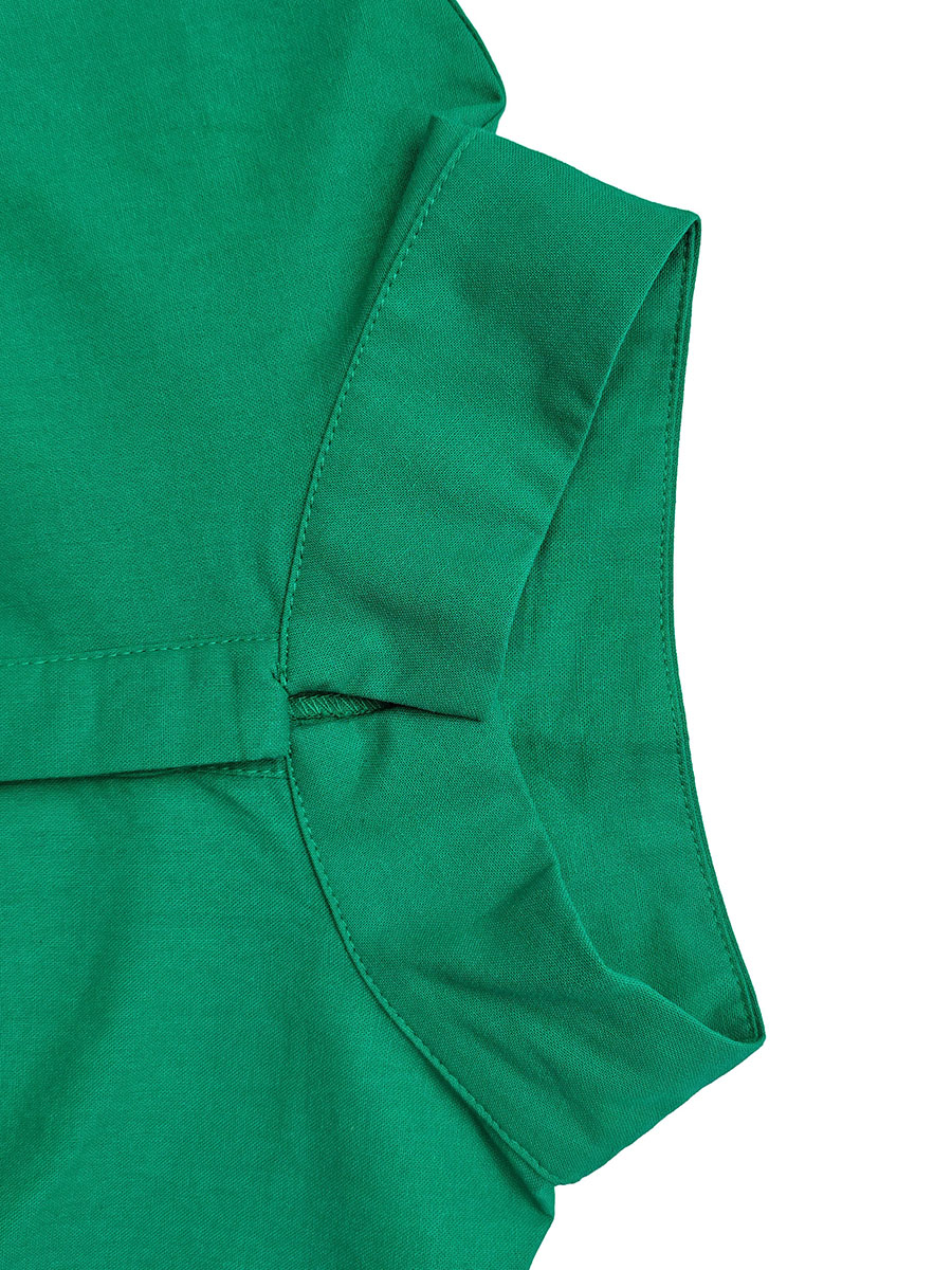 Solid Color Buttoned Wide Leg Sleeveless Stand Collar Jumpsuits