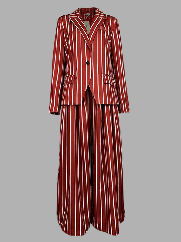 Loose Wide Leg Striped Casual Pants Bottoms Trousers