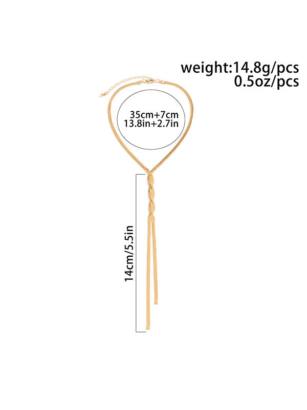 Casual Adjustable Tasseled Solid Color Necklaces Accessories