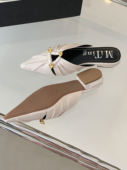 Hollow Pointed-Toe Split-Joint Sandals Slippers&Mules