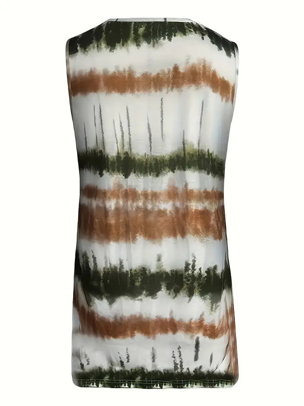 Loose Sleeveless Printed Spaghetti-Neck Vest Top
