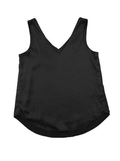 Loose Sleeveless Solid Color V-Neck Vest Top
