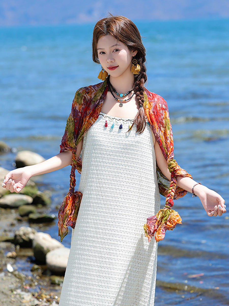 Women Fashion Hand-woven Braids Scarf