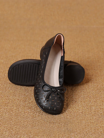 Women Summer Artsy Genuine Leather Low Heel Shoes
