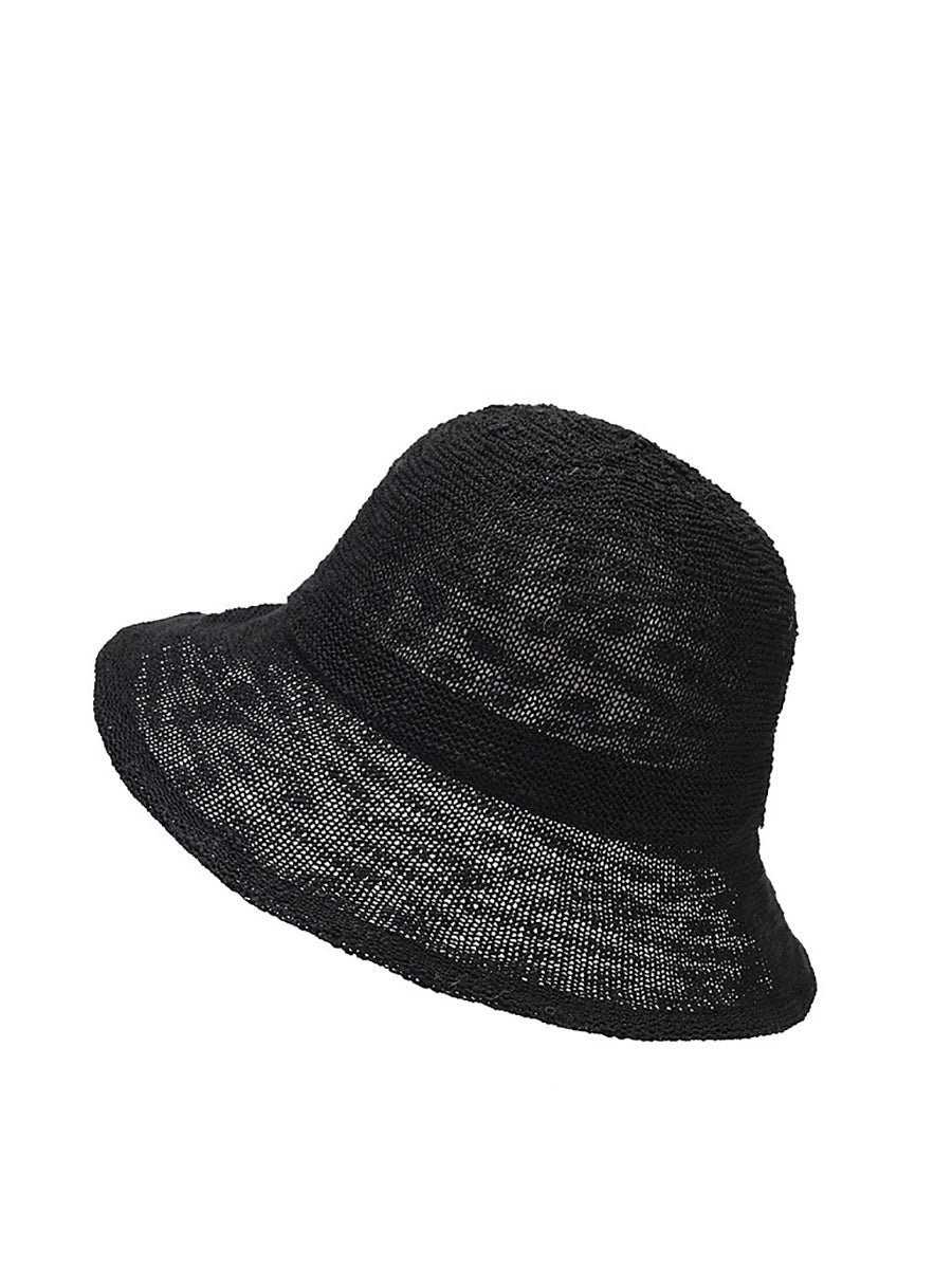 Women Summer Casual Thin Knitted Bucket Hat