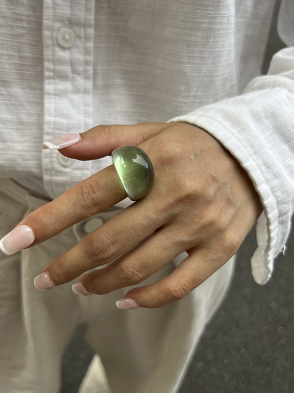 Geometric Transparent Rings Accessories