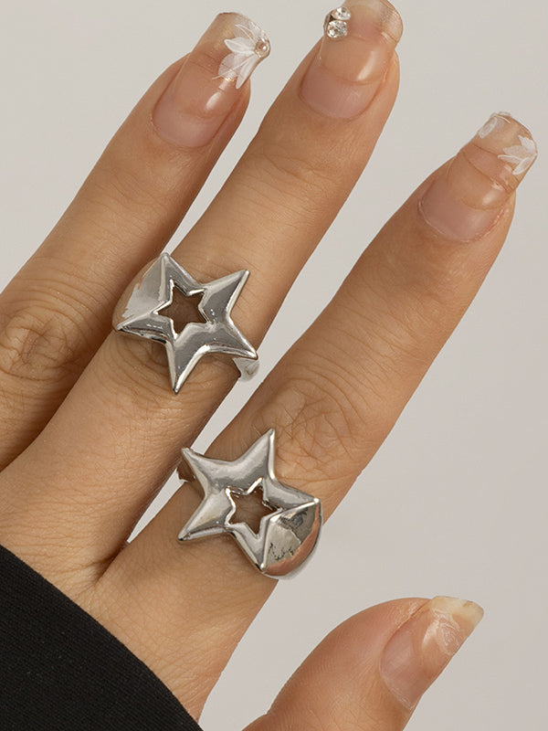 Normcore Adjustable Hollow Star Shape Rings Accessories