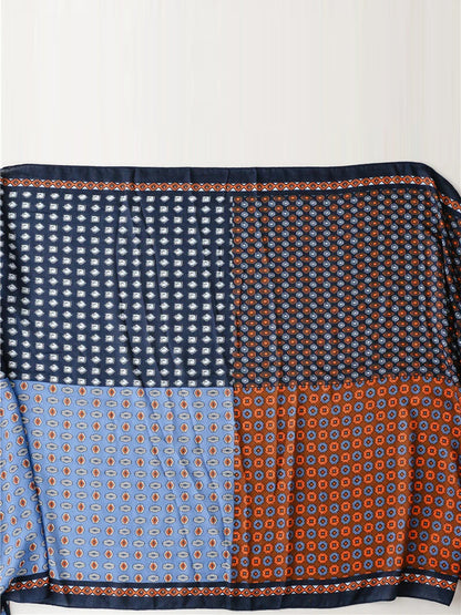 Vintage Geometric Spliced Tassel Sunproof Shawl Scarf