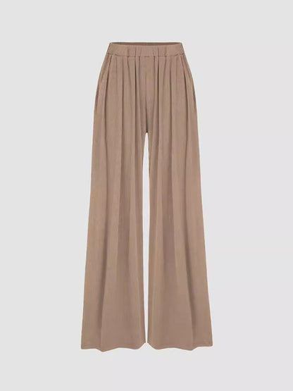 Loose Plus Size Elasticity Solid Color Split-Joint Pants Trousers