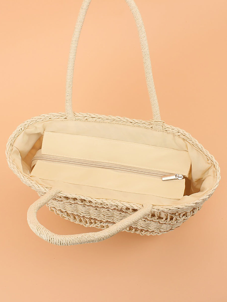 Fashion Straw Weave Shoulder Bag Commuter Bag