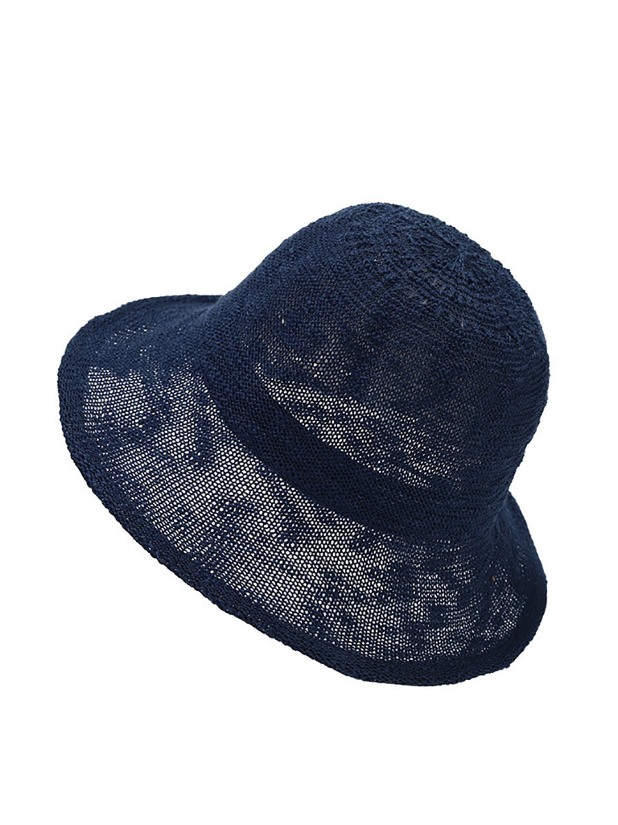 Women Summer Casual Thin Knitted Bucket Hat