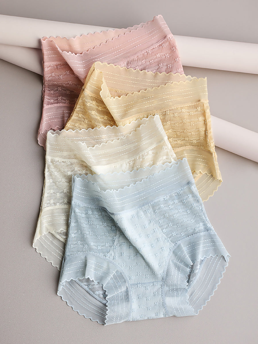 4 Pieces Summer Women High Waist Lace Underwear