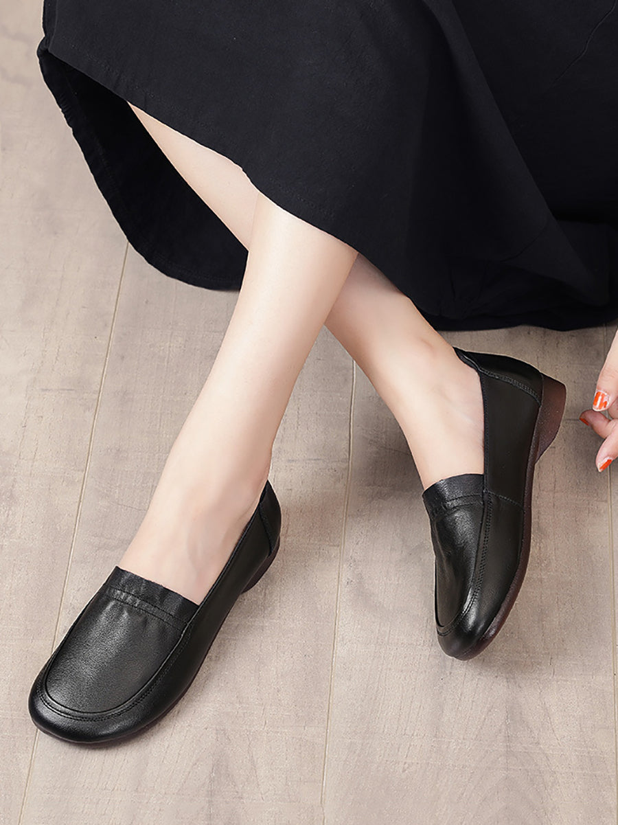 Women Casual Soft Genuine Leather Low Heel Shoes