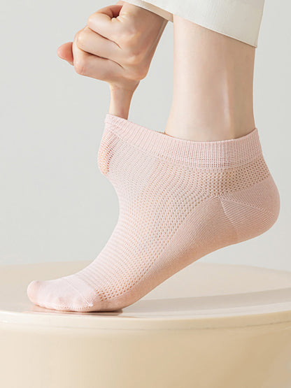 5 Pairs Women Summer Pure Color Short Socks