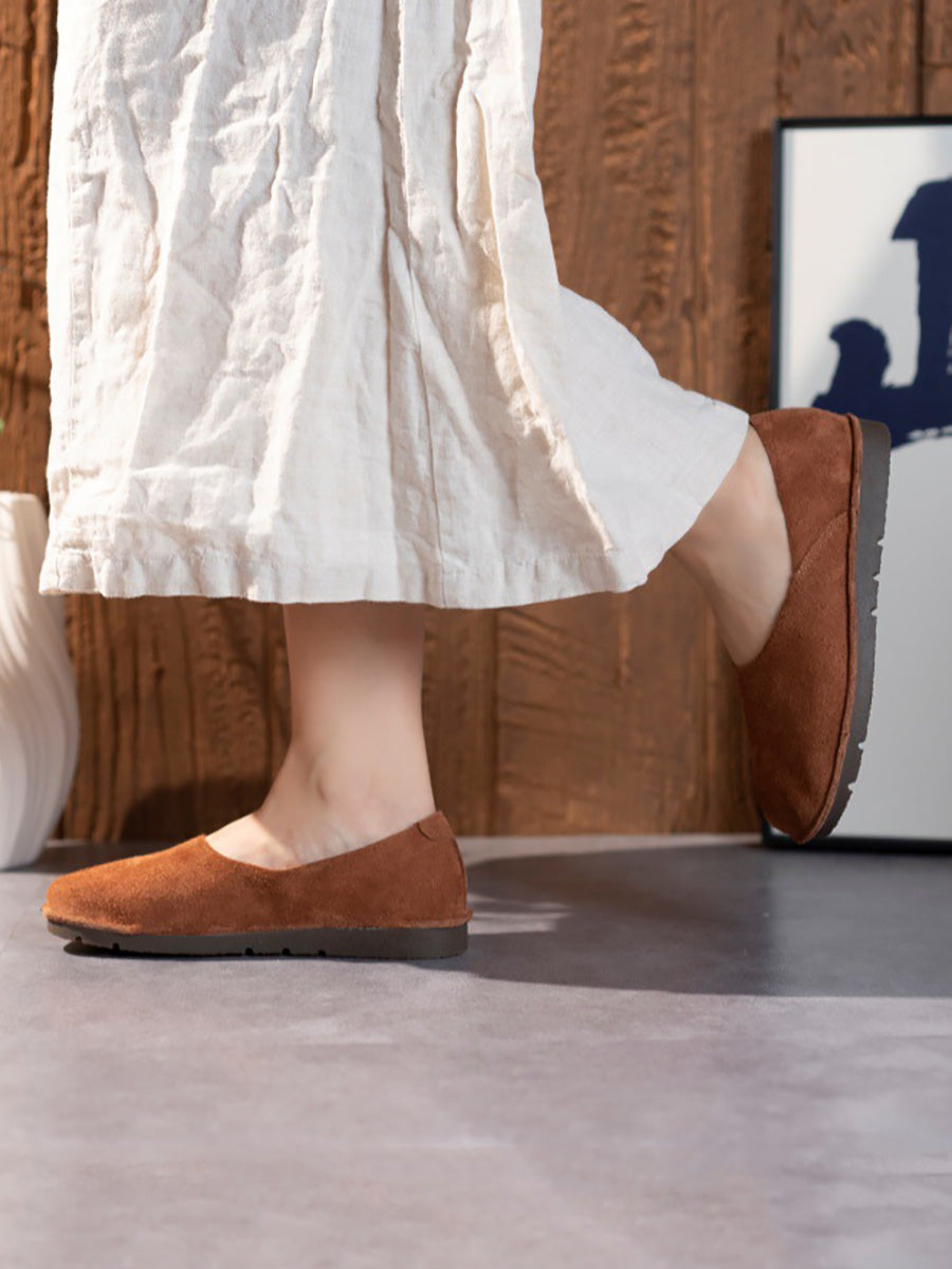 Women Summer Genuine Leather Soft Flat Shoes