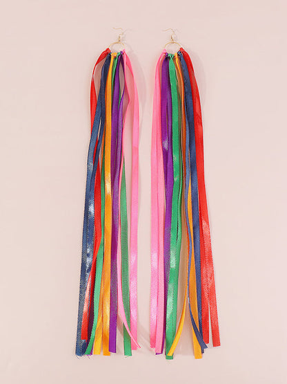 Contrast Color Drop Earrings