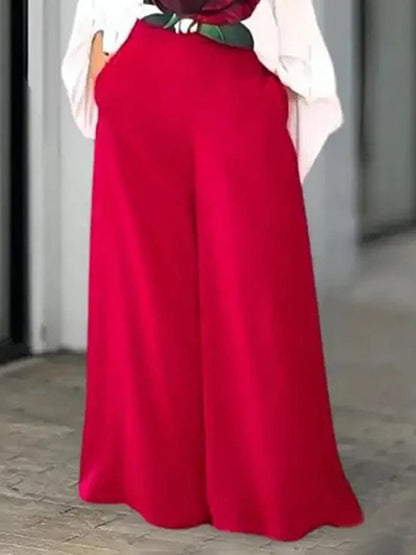 High Waisted Long Sleeves Asymmetric Elasticity Flower Print Pockets Solid Color One-Shoulder Two-Piece Sets