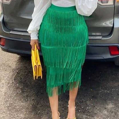 summer simple style solid color midi dress skirts