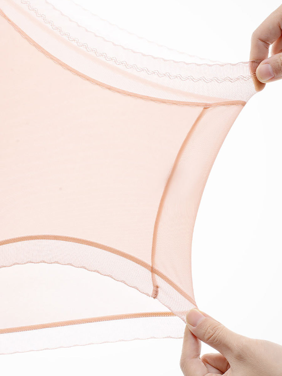 4 Pieces Summer Women Pure Color Thin Underwear