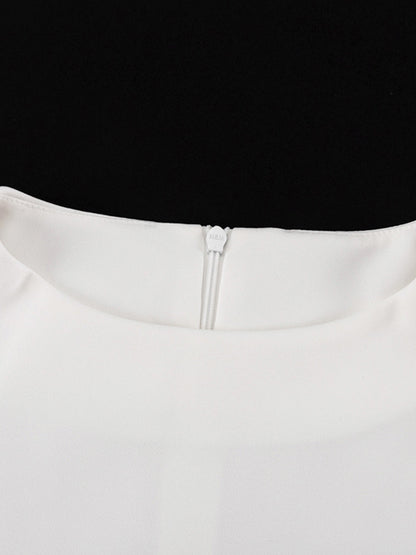 Bodycon Long Sleeves Solid Color Split-Joint Zipper Round-Neck Mini Dresses