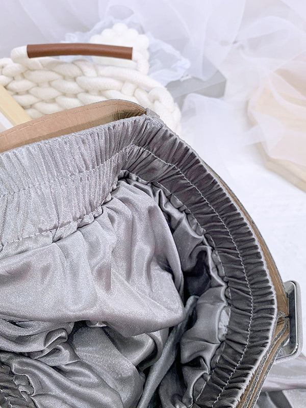 Loose Pleated Solid Color Skirts Bottoms