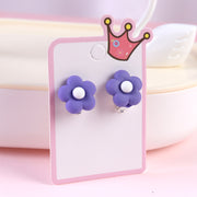 Purple Five Petal Flower 1 Pair (Including Cards)