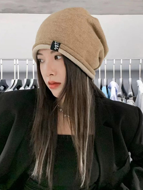 Pleated Split-Joint Knitted Hats