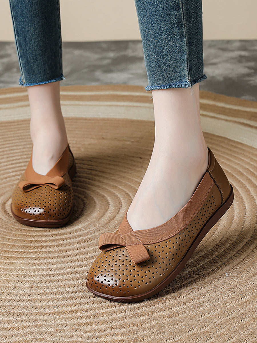 Women Casual Genuine Leather Soft Flat Shoes