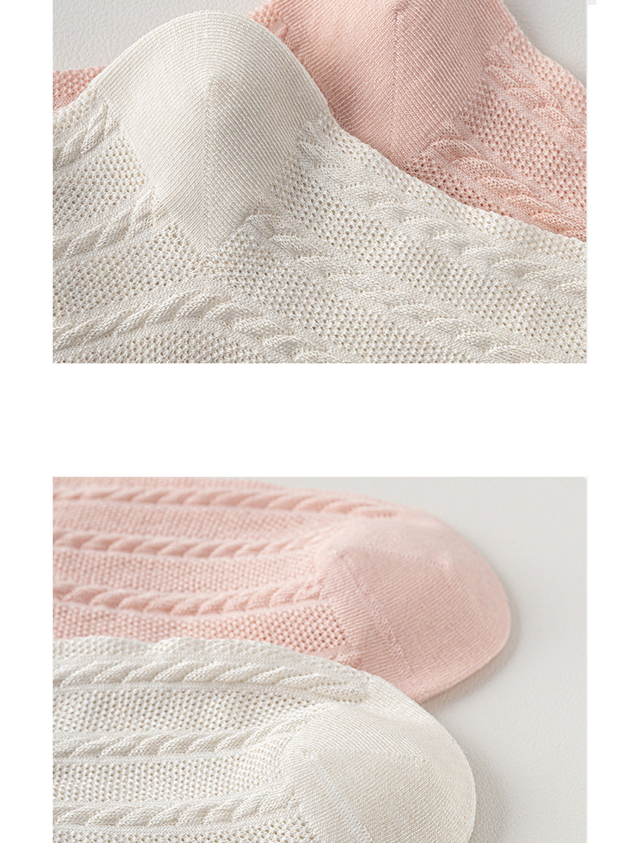 4 Pairs Women Summer Thin Cotton Socks
