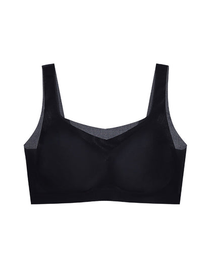 Women Summer Casual Satin Pure Color Seamless Bra
