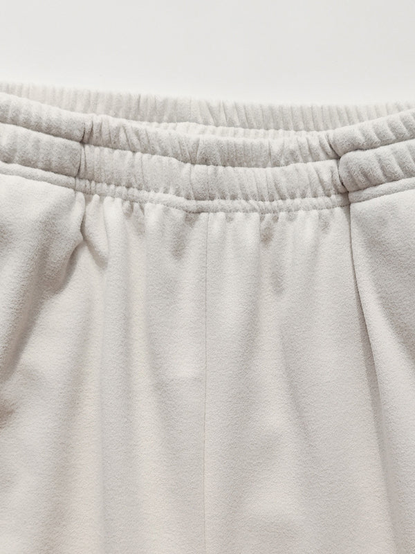 High-Low Long Sleeves Elasticity Solid Color Split-Joint Hooded Pajama Sets